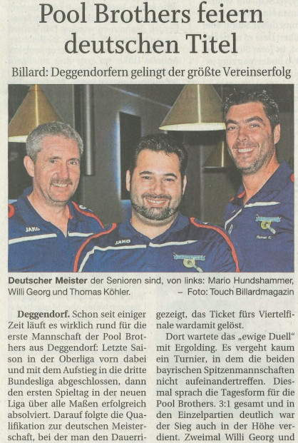 Zeitungsbericht Deutsche Meisterschaft